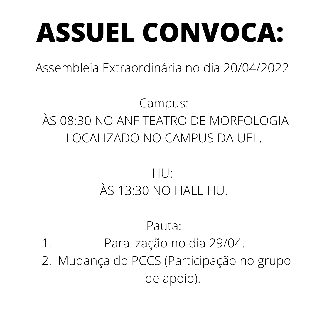 ASSUEL CONVOCA: